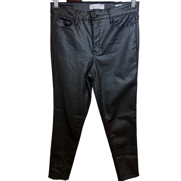 Social Standard by Sanctuary | Black Faux Leather Ankle Skinny Pants | Sz 8 - Picture 2 of 11